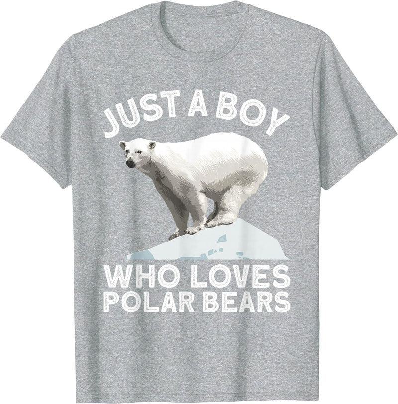 Polar Bear Gift Polar Bear Accessories & Stuff Cool Polar Bear For Boys Kids Polar Bear Lover Arctic Animal T-Shirt - Heather Grey