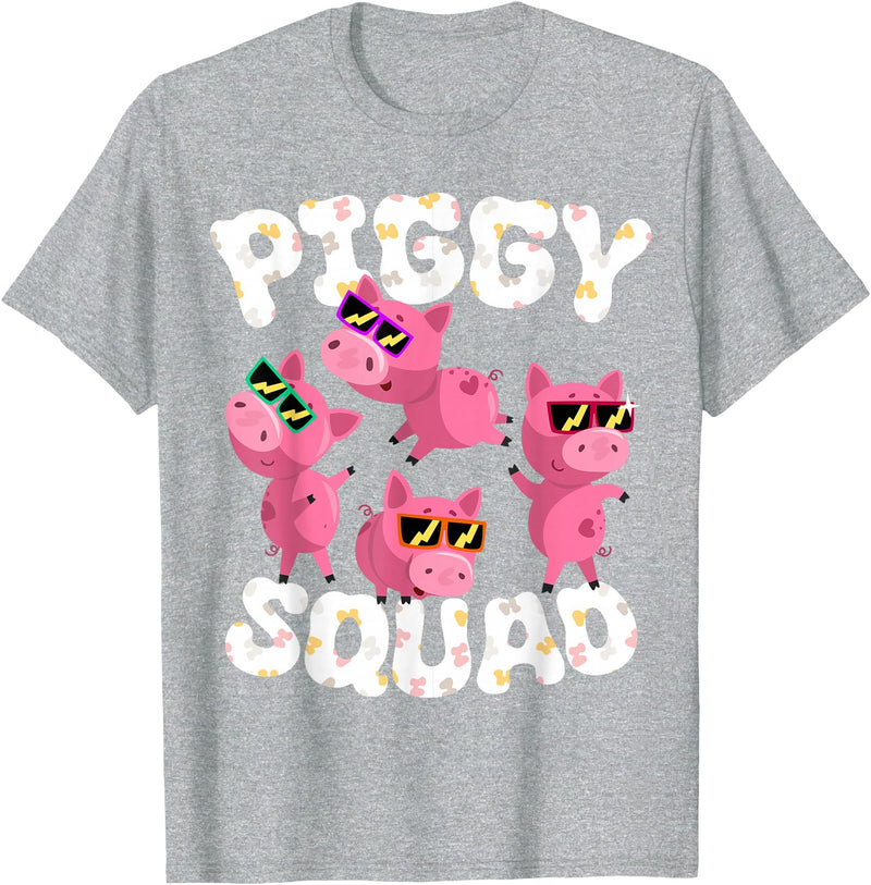 Piggy Squad Pig Farmer Animal Lovers Farming Farm T-Shirt - Heather Grey