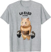 Hamster Muscle Training with Barbell Shrug Bar Fitness Gym T-Shirt - Heather Grey