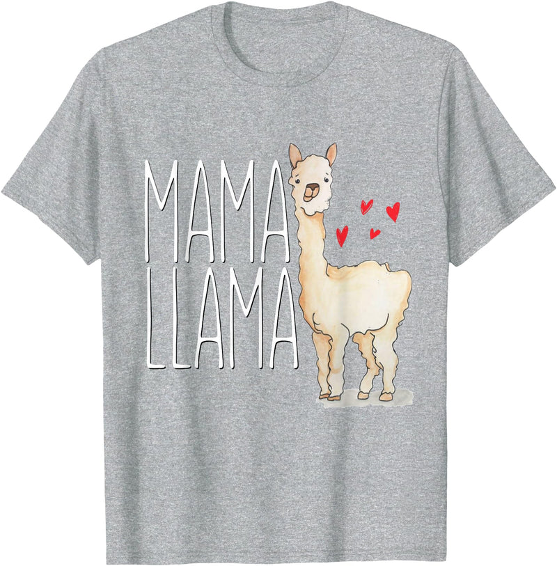 Llama Family Tees NYC Mama Llama Gift Funny Matching Family Tribe Mom Mommy Mum T-Shirt - Heather Grey