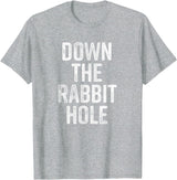The Rabbit Hole Down T-Shirt in Heather Grey