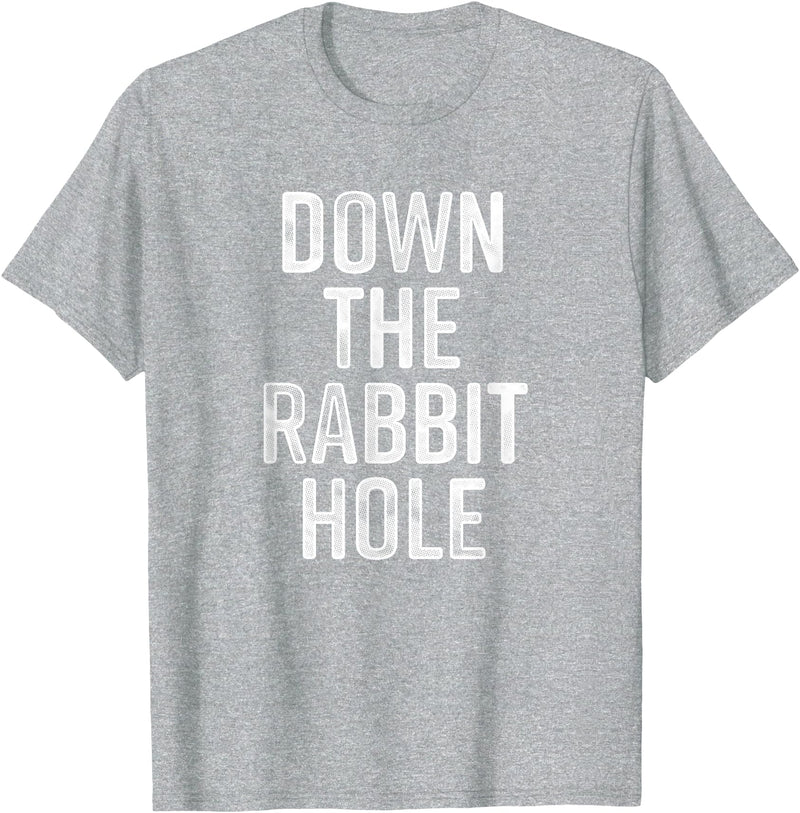 The Rabbit Hole Down T-Shirt in Heather Grey