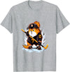 Ice Hockey Winter Sports Guinea Pig Ice Hockey Player Hockey Stick Goalie T-Shirt - Heather Grey