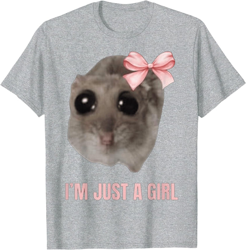 I'm Just a Girl Hamster FUNNY T-Shirt - Heather Grey