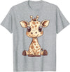 Cute Giraffe for Kids Design Kids Giraffe T-Shirt - Heather Grey