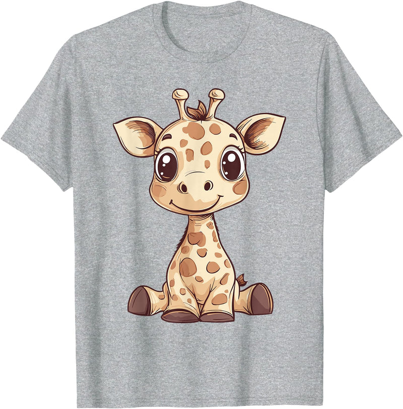 Cute Giraffe for Kids Design Kids Giraffe T-Shirt - Heather Grey