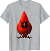 I just really like animals Angry Cardinal Artwork Red Bird Nature Wildlife Graphic T-Shirt - Heather Grey