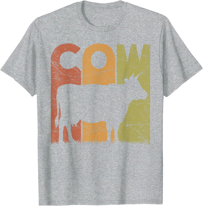 Cow Farming Vintage Cow Lover Retro Designs. Cow Vintage Cow Farmer Retro Dairy Farmer T-Shirt - Heather Grey