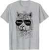 Mama Llama Funny Animal Apparel Llama Lover Mama Llama T-Shirt - Heather Grey