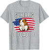 Funny Guinea Pigs Outfits Cavy US Flag 4th Of July Father's Day Guinea Pig Dad T-Shirt - Heather Grey