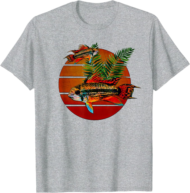 Dwarf Cichlids Tees Cockatoo Dwarf Cichlids Apistogramma Lover Aquarium Cichlids T-Shirt - Heather Grey
