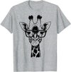 Cute Funny Giraffe Cool Summer Casual Graphic Tees Cute Giraffe Graphic Casual Summer Funny Cool Animal Lover T-Shirt - Heather Grey