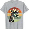 Humorous Gifts for Giraffe lover Giraffe Vintage Sunglasses T-Shirt - Heather Grey