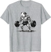 Strong Guinea Pig Lifting Fitness Workout Cool Muscular Guinea Pig Bodybuilder Fitness Power Gym T-Shirt - Heather Grey