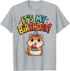 It's My Birthday Cute Hamster for Kid's Party Celebration T-Shirt - Heather Grey