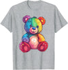 Cute Teddy Bear I Teddy Art I Kids Teddy Bear Colorful Teddy Bear T-Shirt - Heather Grey