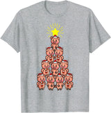 Piggy Go Cute Pig Christmas Tree Gift Shirt Farm Piggies T-Shirt - Heather Grey