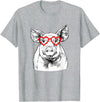 The Pawster Pig Valentines Day Farm Animal Lover T-Shirt - Heather Grey