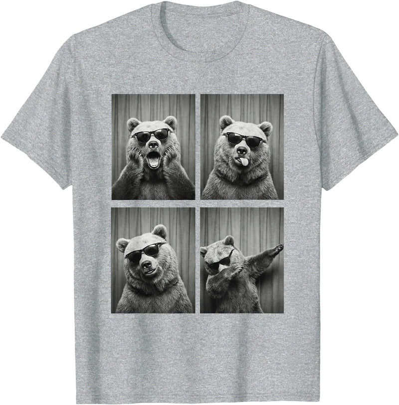 Funny Bear PhotoBooth Stuff Accessories & Gifts Bear PhotoBooth Sunglasses Funny Dab Bears Lover T-Shirt - Heather Grey