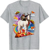 Funny Rainbow Sloth Llama in space Co. Sloth Llama Galaxy Pizza Taco Burrito Rainbow Funny Surreal T-Shirt - Heather Grey