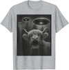 Highland Cow Selfie Alien UFO Apparel Graphic Tees Funny Highland Cow Selfie Alien UFO Gifts for Men Women Kid T-Shirt -
