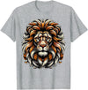Lion Lover Face Wild Animal Lion Face Animal Lion T-Shirt - Heather Grey