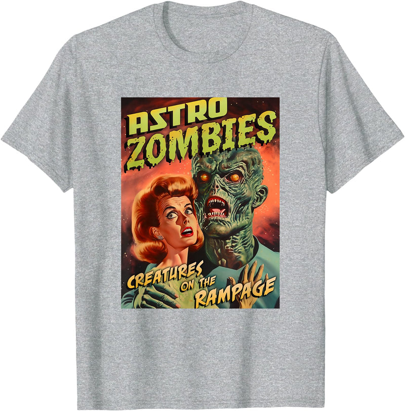 Last Gasp Graphics Astro Zombies 1950s Horror Comic Cover T-Shirt - Heather Grey