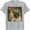 Issebl Dog Pug Lover Funny Pug Halloween Ghost Selfie Dog Funny T-Shirt - Heather Grey