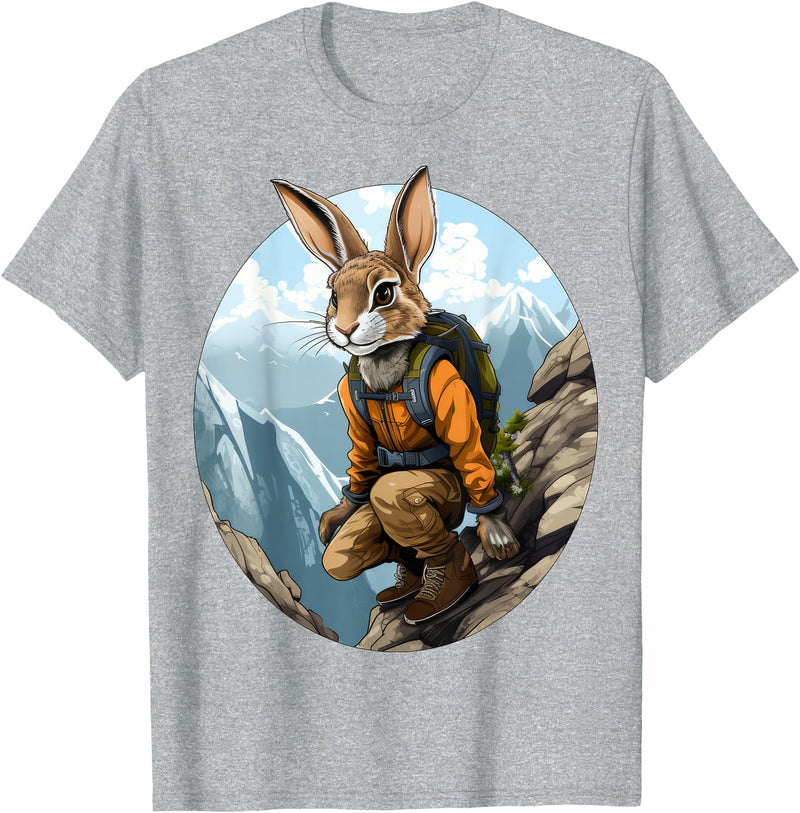 Rabbit Mountaineering Hiking Rabbits T-Shirt in Heather Grey