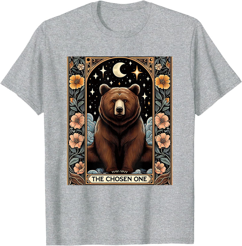 Funny I Choose the Bear Tarot Card Women Girls Trending T-Shirt - Heather Grey