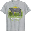Black Angus Rancher Co. Black Angus Rancher Cow Meat Steak Cattle Bull Farmer Fun T-Shirt - Heather Grey