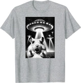 Hamster UFO | Funny Invasion Meme Alien Hamster UFO Selfie T-Shirt - Heather Grey