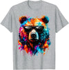 Funny Colorful Bear Lover Wildlife Colourful Bear with Sunglasses T-Shirt - Heather Grey