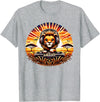 Funny Lion Graphic Apparel Co. Funny Lion Dj Headphones Animal Graphic for Men Boys Kids T-Shirt - Heather Grey