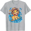 Cute Lion surfing gifts Cute Surfing Lion Riding the Waves T-Shirt - Heather Grey