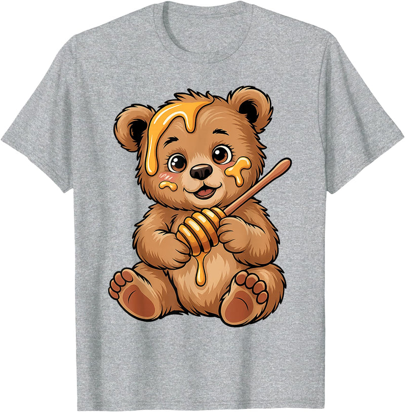 Funny bear design for kids men women Cute Bear Design for Bear Lover and Bear T-Shirt - Heather Grey