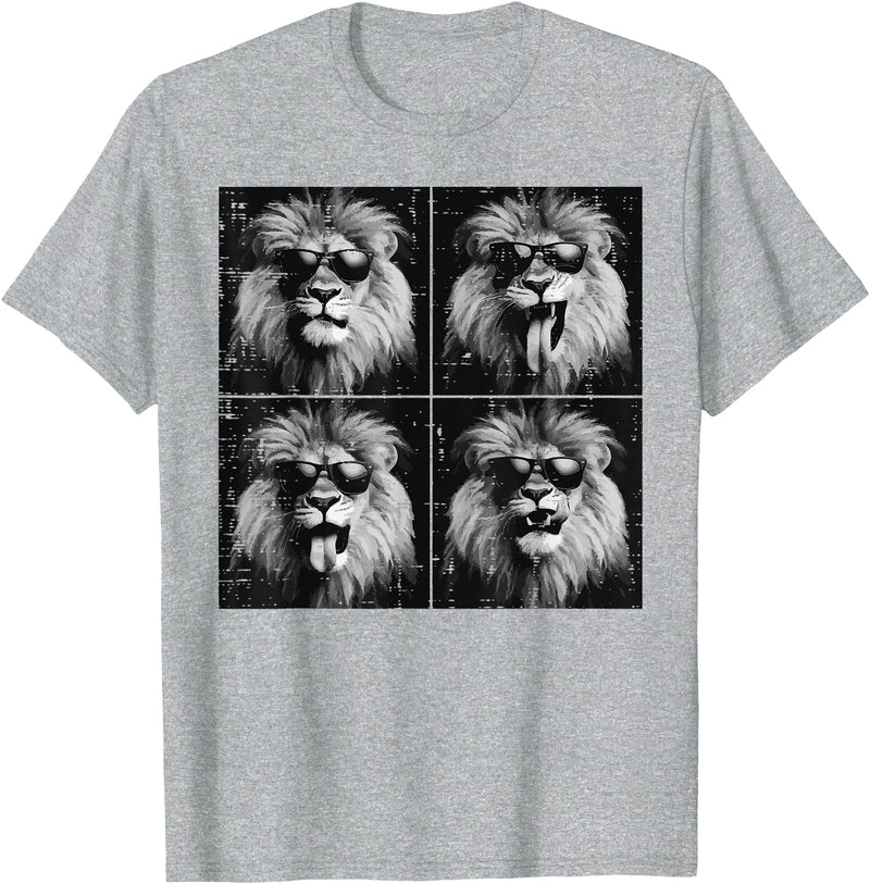 Lion Shirts For Men Women Kids Gifts Lion Selfie Funny Meme Women Kids Boys Girls Youth Teen Men T-Shirt - Heather Grey