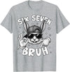 67 Six Seven Bruh Cute Bunny Face with Sunglasses Easter Day T-Shirt in Heather Grey