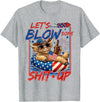 Let's Blow Some Shit Up, July 4th Highland Cow, America USA T-Shirt - Heather Grey