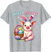 Farm Animal Lovers Cute Pig Easter Holiday Gifts Happy Easter Farm Animal Pig Lovers Bunny Women Kids Girls T-Shirt - Heather Grey