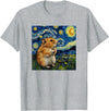 Cute Van Gogh Hamster Starry Night Funny Women & Men T-Shirt - Heather Grey