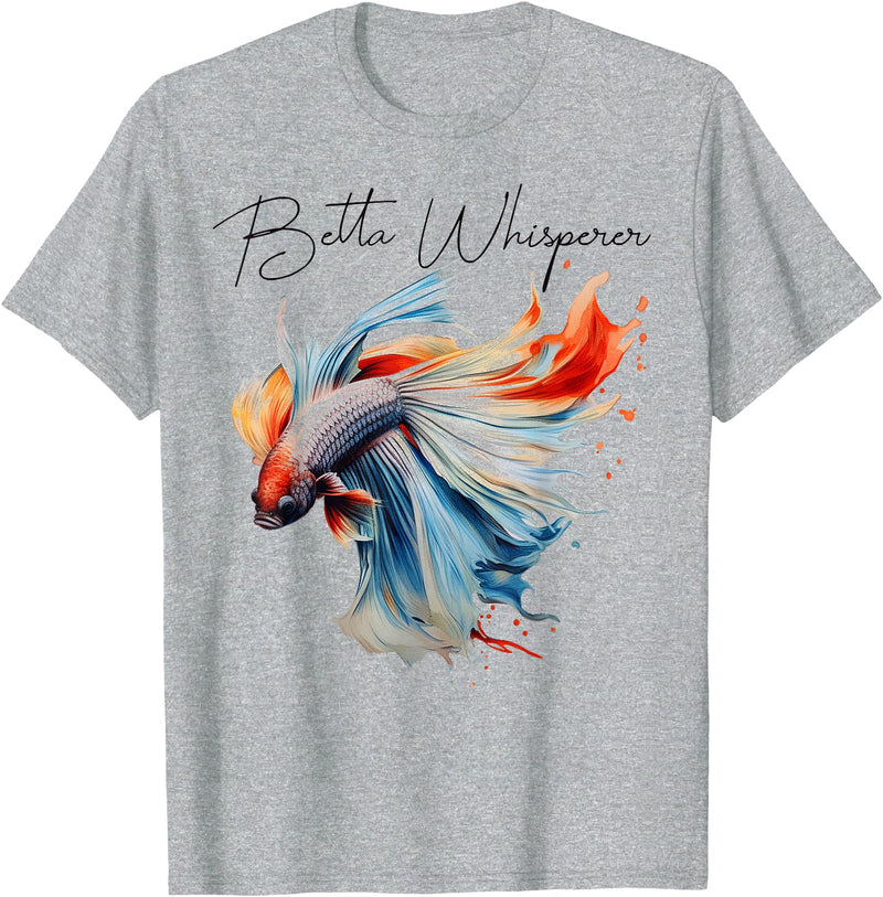 CLICK HERE FOR MORE Betta Fish Red Betta Fish Lovers Siamese Red Betta Whisperer T-Shirt - Heather Grey