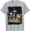 Noah&Friends Playing Card Pop Art Gambling Cows Playing Poker Cards T-Shirt - Heather Grey