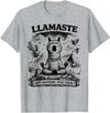 Llamaste Outdoor Society by The Maesthetics Llamaste Vintage Llama Meditation Outdoor Camping T-Shirt - Heather Grey