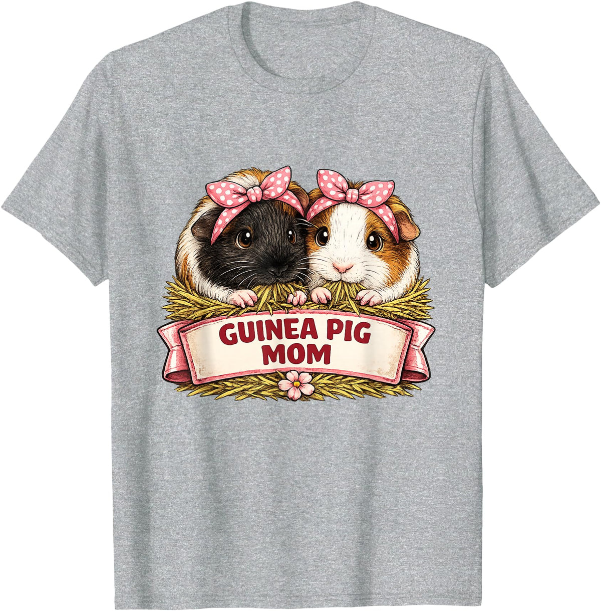 Cute Guinea Pig Mom Cavy Lover Apparel Co Guinea Pig Mom T-Shirt - Heather Grey