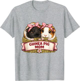 Cute Guinea Pig Mom Cavy Lover Apparel Co Guinea Pig Mom T-Shirt - Heather Grey