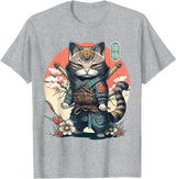 NINJA KITTEN WARRIORS Japanese Samurai Cat Tattoo, Kawaii Ninja Cat Women, Girls T-Shirt