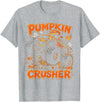 Pumpkin Crusher Kids Halloween Monster Truck Pumpkin Crusher Monster Truck Ghosts Halloween Boys T-Shirt - Heather Grey