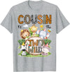 Safari Jungle Animals 2nd Birthday Boy Cousin of The Two Wild Safari Jungle 2nd Birthday Boy T-Shirt - Heather Grey