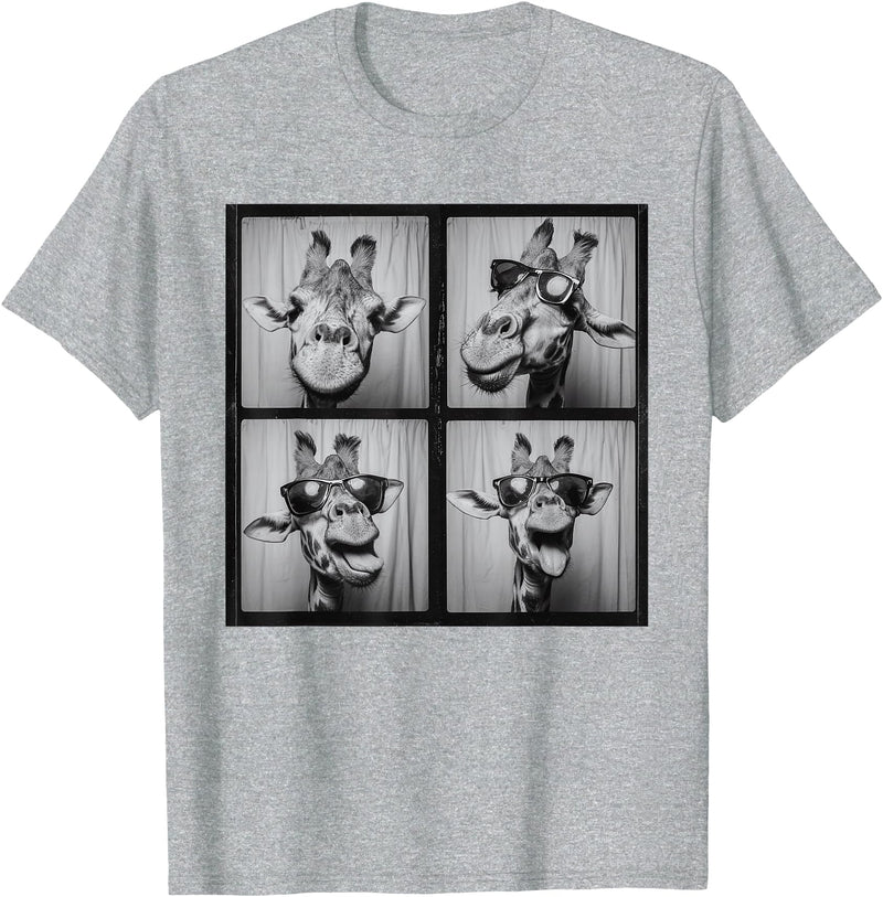 FunnyGiraffeCo. Funny Giraffe Sunglasses T-Shirt - Heather Grey